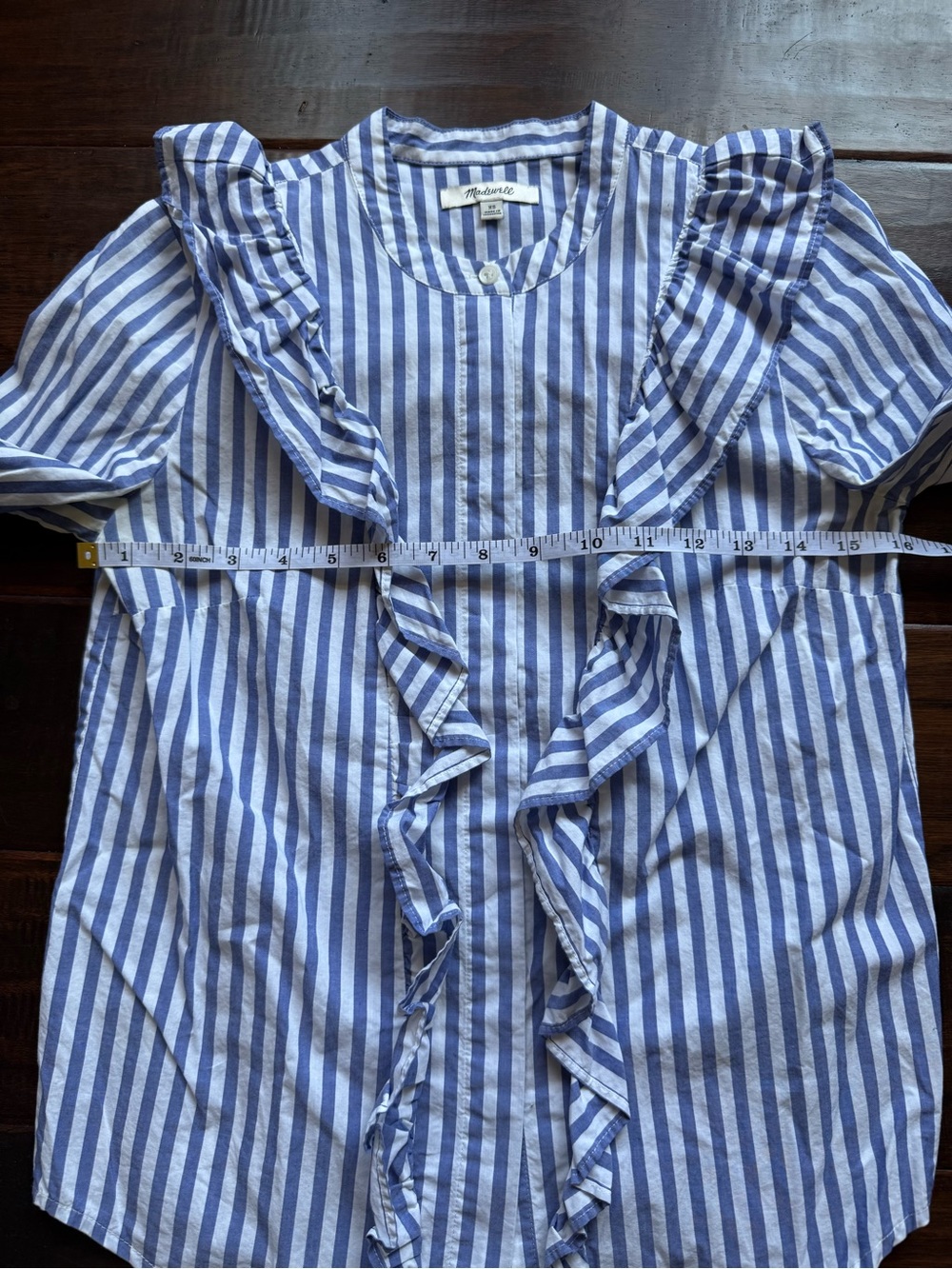 Madewell Striped Whitney Ruffle Blouse - Picture 7 of 8